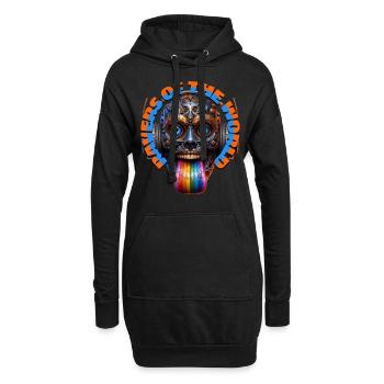 RAVERS OF THE WORLD - Cool Creature & Headphones! - Hoodie Dress - black - Front