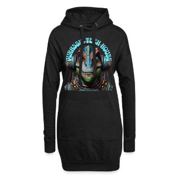 MESOZOIC TECH HOUSE – Cool T-REX with Headphones! - Hoodie Dress - black - Front