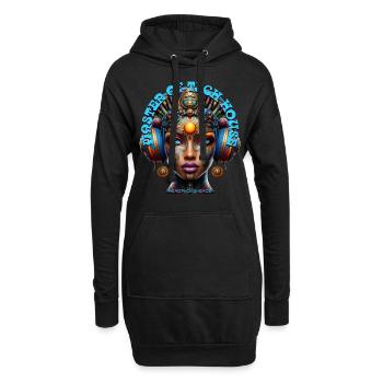 MASTER OF TECH HOUSE - Cool Princess & Headphones! - Hoodie Dress - black - Front