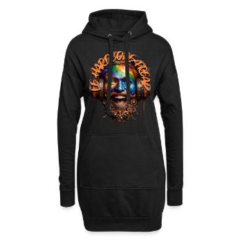 LE HARDCORE FREAK - Cool Dude with Headphones! - Hoodie Dress - black - Front