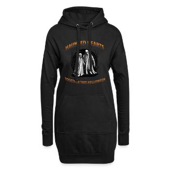 Des cœurs hantés ensemble pour Halloween - Sweat-shirt à capuche long Femme - noir - Devant