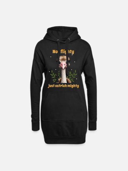 Pas volage, juste une autruche puissante - Sweat-shirt à capuche long Femme - noir