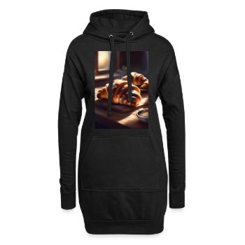 Croissant - Sweat-shirt à capuche long Femme - noir - Devant