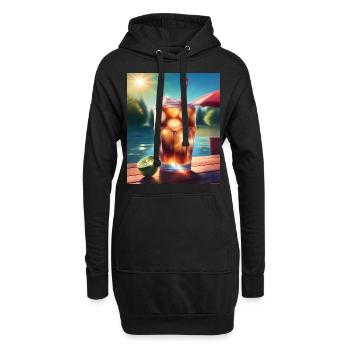 Kaltes Cola-Getränk - Hoodie-Kleid - Schwarz - Vorne
