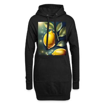 Gesunde Zitrone Zitrone - Hoodie-Kleid - Schwarz - Vorne
