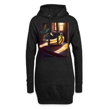 Leckere Bananen auf dem Tisch - Hoodie-Kleid - Schwarz - Vorne