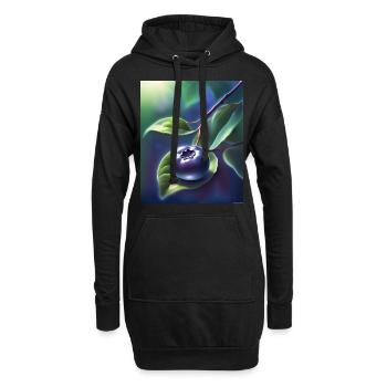 Belle myrtille sur une feuille - Sweat-shirt à capuche long Femme - noir - Devant