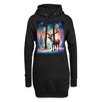 Village du Père Noël rennes - Sweat-shirt à capuche long Femme - noir - Devant