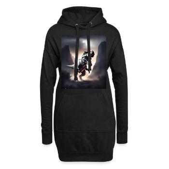 Dinosaure tyrannosaure rex impressionnant - Sweat-shirt à capuche long Femme - noir - Devant