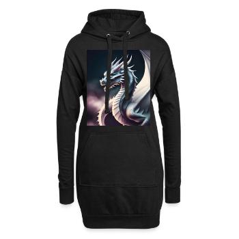 Drachen-Silhouette - Hoodie-Kleid - Schwarz - Vorne