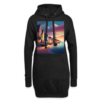 Hafen der Stadt Dänemark - Hoodie-Kleid - Schwarz - Vorne