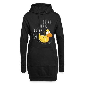 Quak Quak Entchen - Ente Comic - Hoodie-Kleid - Schwarz - Vorne