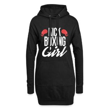 Kickboxing Girl Kickboxen Frauen - Hoodie-Kleid - Schwarz - Vorne
