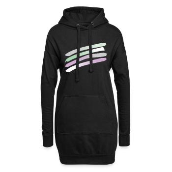 Streifen in Pastellfarben - Hoodie-Kleid - Schwarz - Vorne