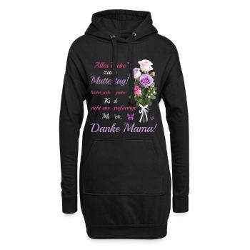 Alles liebe zum Muttertag - Hoodie-Kleid - Schwarz - Vorne