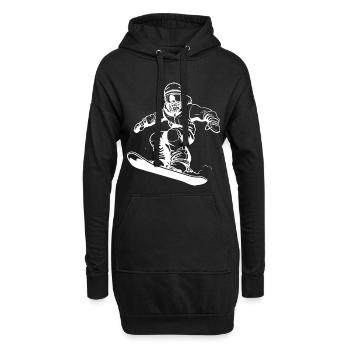 Snowboarder Skizze - Hoodie-Kleid - Schwarz - Vorne