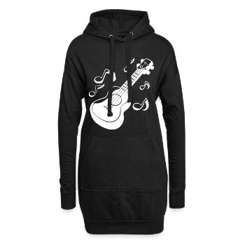 Ukulele Grafik - Hoodie-Kleid - Schwarz - Vorne