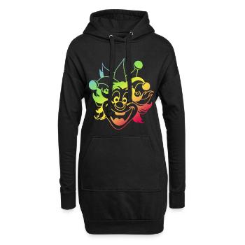 Rainbow Jester Smile Clown Kasper Fasching - Hoodie-Kleid - Schwarz - Vorne