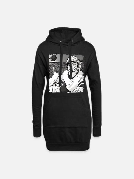 Funny Hockey Goalie Selfie Hockey - Hoodie Dress - black