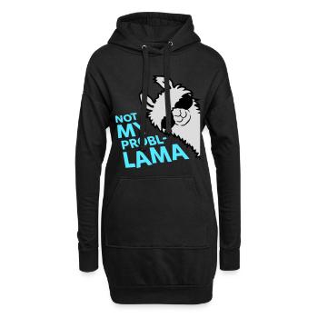 Lama Not My Problama Cool Sonnenbrille Seitlich - Hoodie-Kleid - Schwarz - Vorne