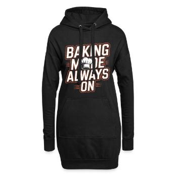 Backenmodus Immer An - Hoodie-Kleid - Schwarz - Vorne
