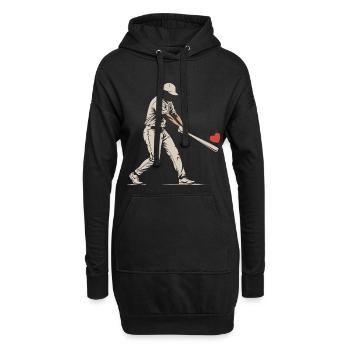 Silhouette Batter Baseball Valentinstagskarte - Hoodie-Kleid - Schwarz - Vorne