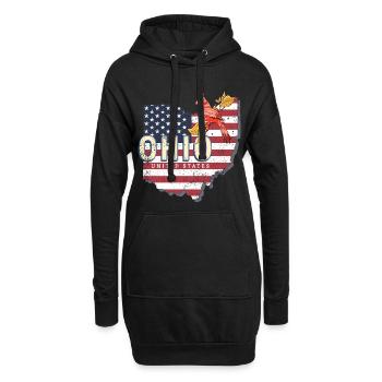 Souvenir vintage américain de l’Ohio - Sweat-shirt à capuche long Femme - noir - Devant