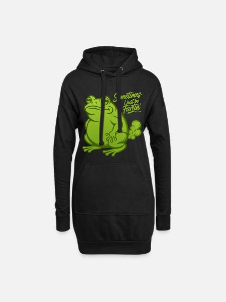 Sometimes I just be fartin' - Frosch Kröte Furzen - Hoodie-Kleid - Schwarz
