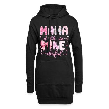 Mama of Little Miss Onederful 1st Birthday Design - Hoodie Dress - black - Front