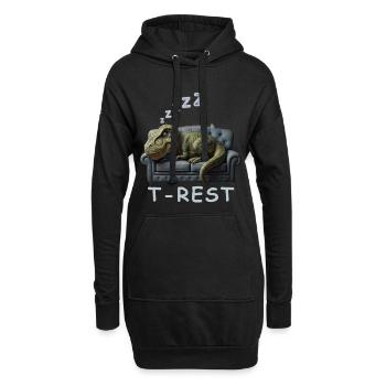 Dino en T-Repos sur le canapé - Sweat-shirt à capuche long Femme - noir - Devant