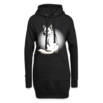 Weißer Schäferhund Schäferhund Schäferhunde - Hoodie-Kleid - Schwarz - Vorne