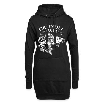 Grundel Angeln - Hoodie-Kleid - Schwarz - Vorne