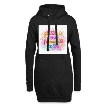 Les paillettes sont ma couleur préférée - Sweat-shirt à capuche long Femme - noir - Devant