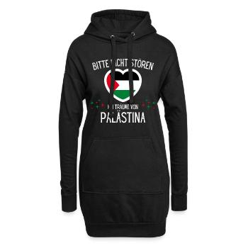 Bitte Nicht Stören Ich Träume Von Palästina - Hoodie-Kleid - Schwarz - Vorne