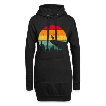 Vintage Rétro Kangourou Australie Cadeau - Sweat-shirt à capuche long Femme - noir - Devant