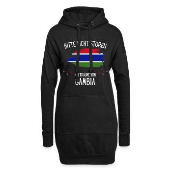 Bitte Nicht Stören Ich Träume Von Gambia - Hoodie-Kleid - Schwarz - Vorne