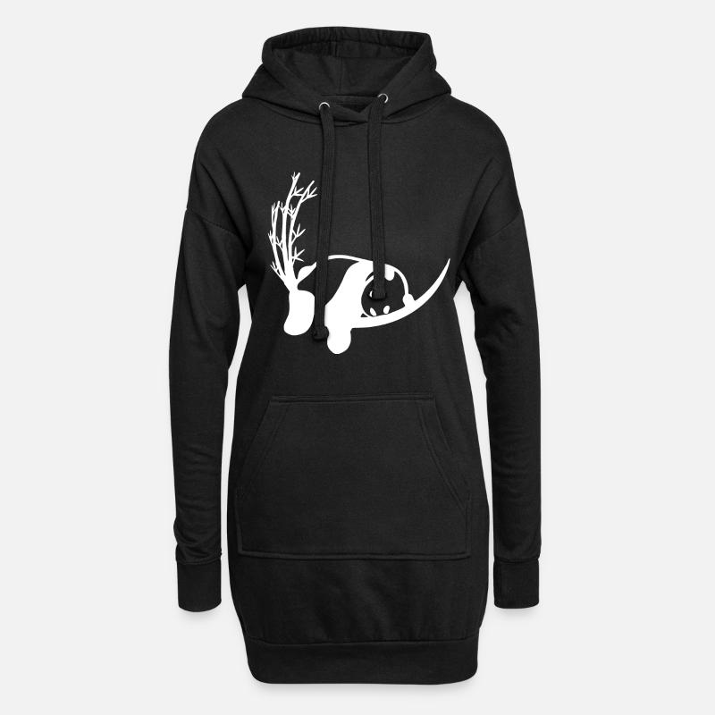 Panda Bambus Chillen - Hoodie-Kleid - Schwarz