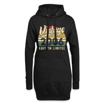 Vintage Geburtstagsgeschenk 2006 Limited Edition - Hoodie-Kleid - Schwarz - Vorne