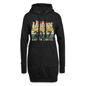 Vintage Geburtstagsgeschenk 2017 Limited Edition - Hoodie-Kleid - Schwarz - Vorne