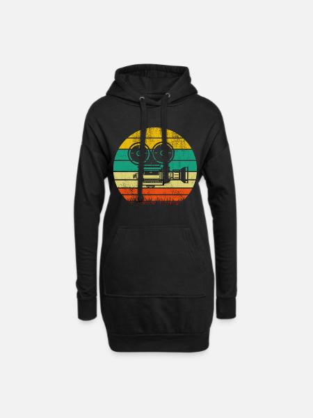 Retro Kamera Film Kino - Hoodie-Kleid - Schwarz
