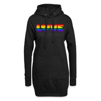 Pride Rainbow Love Heart LGBT LGBTQ CSD Gift - Hoodie Dress - black - Front