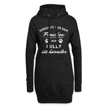 vorsicht vor frauchen bully harmlos hunde spruch - Hoodie-Kleid - Schwarz - Vorne