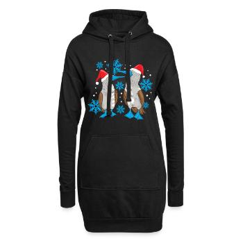 Noël à pieds bleus - Sweat-shirt à capuche long Femme - noir - Devant