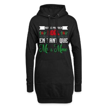 Notre premier Noël en tant que Mr. et Mme - Sweat-shirt à capuche long Femme - noir - Devant