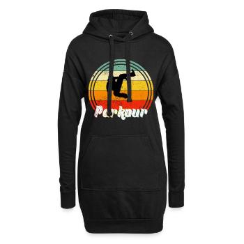 parkour - Sweat-shirt à capuche long Femme - noir - Devant
