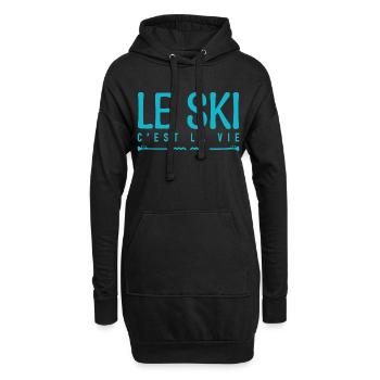 Le ski c'est la vie. cadeau skieur vacances de ski - Sweat-shirt à capuche long Femme - noir - Devant