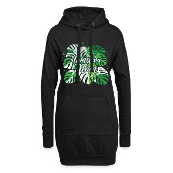 Variegated Monstera Mom - Hoodie-Kleid - Schwarz - Vorne