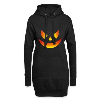 HALLOWEEN - KÜRBIS - GESICHT - KIND - KINDER - Hoodie-Kleid - Schwarz - Vorne
