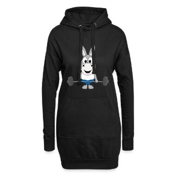 ESEL - FITNESS - GEWICHTHEBER - SPORT - FIT - TIER - Hoodie-Kleid - Schwarz - Vorne