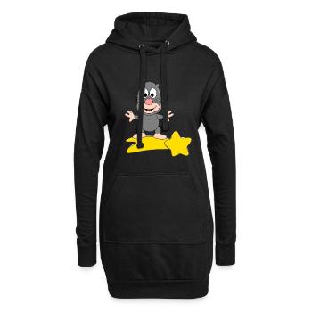 STERNSCHNUPPE - MAULWURF - TIER - KIND - BABY - Hoodie-Kleid - Schwarz - Vorne